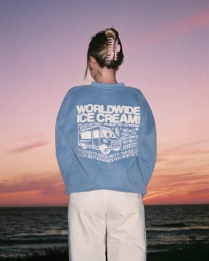 Dandy Ice Cream Crew Neck Sweatshirt in Blue