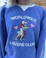 Dandy Lovers Club Crew Neck in Vintage Washed Blue