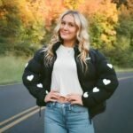 Dandy Heart on My Sleeve Puffer Jacket in Black